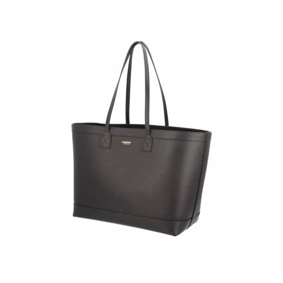 Burberry check details leather tote bag with logo - Picture 8 of 9